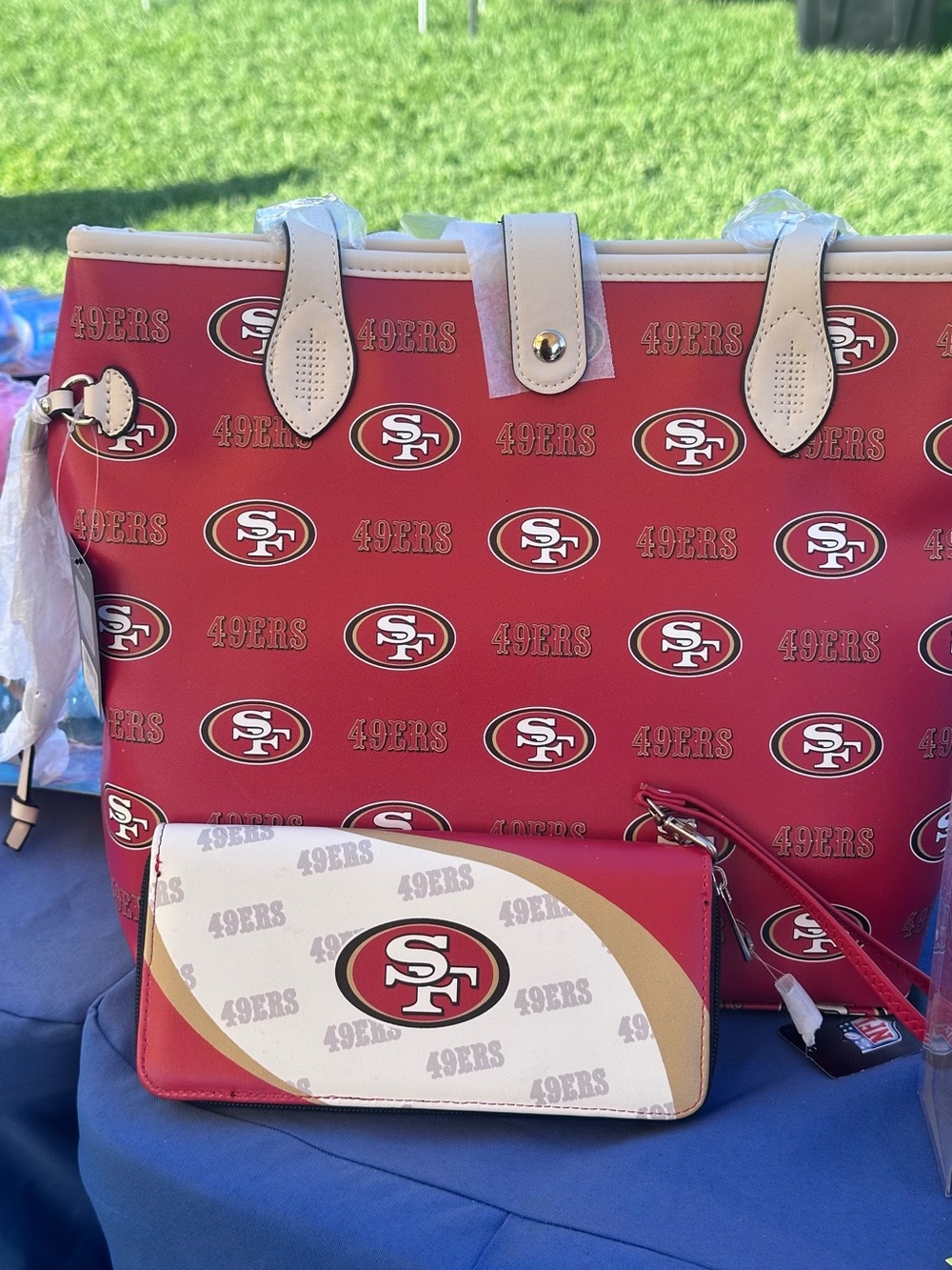 49ers NFL Red Tote Bag and Wallet Set - Team Logo